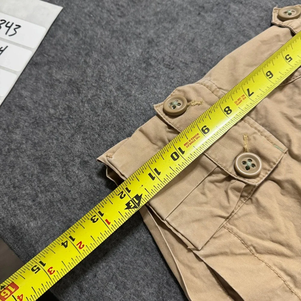 VTG Y2K Old Navy Khaki Cargo Shorts Women 4 Low Waist Tan Cotton Utility Mini